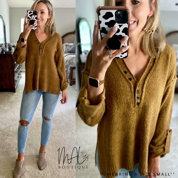 Elena Button Sleeve Top - Picture 2 of 10